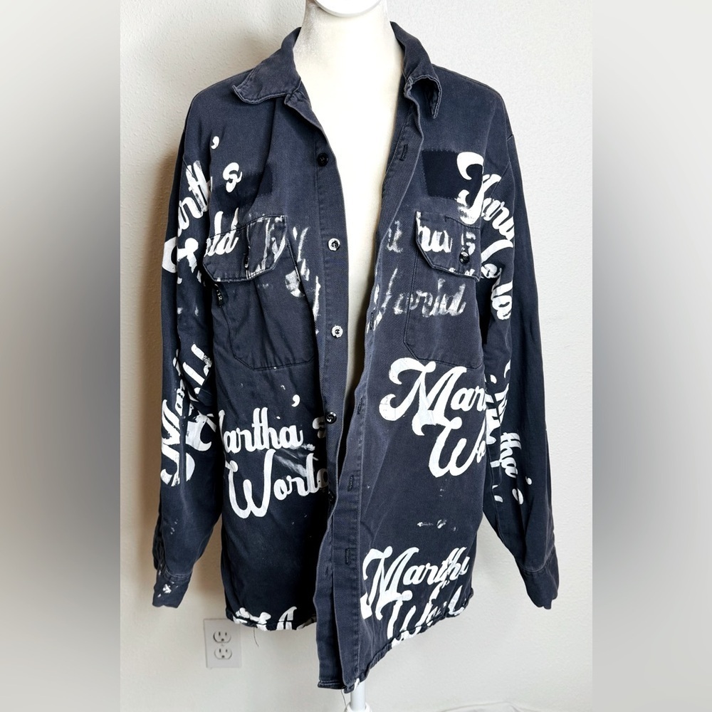 Unisex Martha's World Black & White Graphic Jacket | Medium - Picture 5 of 8
